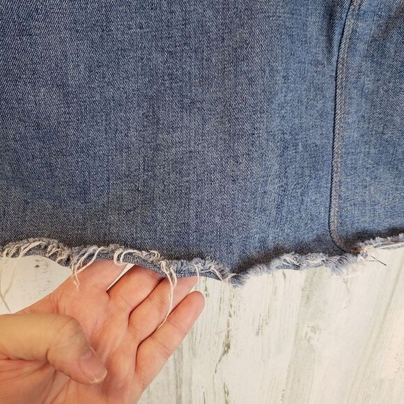 Hudson Viper Mini 2 Toned Denim Skirt Sz 32 - Picture 3 of 10